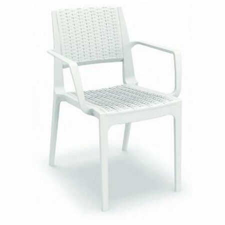 SIESTA Capri Resin Dining Arm Chair White, 2PK ISP820-WH